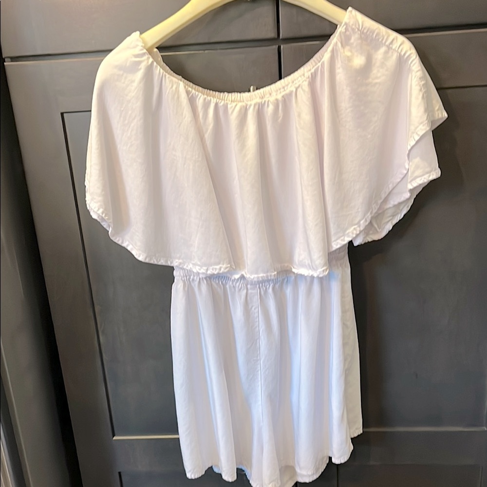 Kelli Beachwear White Romper XS Off the Shoulder. Gently worn. Good condition